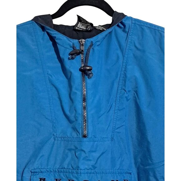 Vintage Red Sand Winderbreaker Pullover Jacket With Hood Blue/Black Size S - Picture 7 of 12